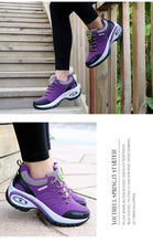 将图片加载到图库查看器,Women Running Air Cushion Athletic Sneakers Walking Breathable Sport Lace Up Hight Platform Casual Shoes Womens Mesh Sneakers Fashion Tennis Breathable Walking Gym Work Shoes