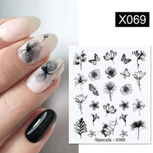 将图片加载到图库查看器,Egg Shell French Lines Water Decals Sticker Geometric Flowers Leaves Bubble Design Slider For Manicuring Nail Art Manicure Lips Nail Art Decorations Slider Nail Art Stickers Decals Nail Art Supplies Valentines Day 3D Self-Adhesive Nail Decorations