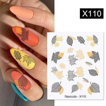 Load image into Gallery viewer, Snowflakes Nail Water Decals Christmas White Snow Transfer Sticker Decoration Slider Flower Leaf Manicuring Art Paper Tips Snowflake Bronzing Christmas Slider Nail Art 3D Decals Decoration Decals Snowflakes Elk Bear Christmas Xmas Stickers