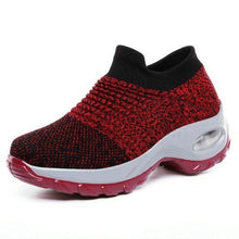 将图片加载到图库查看器,Women's Casual Chunky Sneakers Platform Walking Shoes Fashion Knited Casual Walking Shoes Sock Sneakers Slip On Mesh Air Cushion Comfortable Easy Shoes