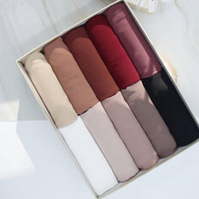 Load image into Gallery viewer, Luxury Fashion Long Soft Solid Chiffon Scarf Head Wrap Echarpe Shawl Lightweight Headscarf Instant Ready To Wear Elegant Hijab Scarf Wrap Muslim Shawl Islamic Hijabs Arab Wrap Head Scarves For Women