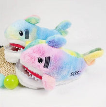 Load image into Gallery viewer, Shark Funny Shoes Girls Indoor Slippers Home Shoes Fashion Plush Warm Slippers Women Winter Cute Shark Cozy Women Slippers With Funny Face Memory Foam Non-Slip Rubber Sole Soft Slip On Home Shoes