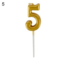 Load image into Gallery viewer, Arabic Number 0-9 Wax Candles Number Candles Cake Numeral Candles Number 0-9 Glitter Cake Topper Decoration For Birthday Wedding Reunion Theme Part Digital Cake Topper Kids Children Party Happy Birthday Ornament Cakes Top Decoration Accessories