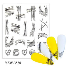 Load image into Gallery viewer, Autumn Simple Green Pink Pattern Water Nail Decal Sticker Flower Leaf Tree Winter Slider For Nail Art Manicuring Decoration Decals for Nail Art Decoration Including Hearts Stars Letters Bowknot Leaves Flowers Plants Fruits Butterflies