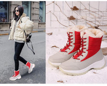 Load image into Gallery viewer, Womens Boots Waterproof Winter Shoes Snow Boots Keep Warm Ankle Winter Boots With Thick Fur Heels Women Ankle Hiking Shoes Waterproof Non Slip Warm Fur Outdoor Boots