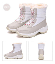 Load image into Gallery viewer, Womens Boots Waterproof Winter Shoes Snow Boots Keep Warm Ankle Winter Boots With Thick Fur Heels Women Ankle Hiking Shoes Waterproof Non Slip Warm Fur Outdoor Boots