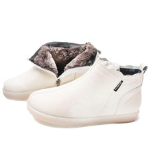 将图片加载到图库查看器,Women Genuine Leather Ankle Boots Warm Fur Waterproof Slip On Super Comfortable Booties Autumn Winter Shoes Keep Warm Anti-Slip Soft Sole Warm Fur Lined Winter Ankle Booties