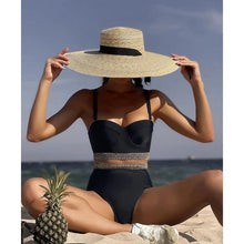 Load image into Gallery viewer, Luxury Women Black Bikini High Waist Swimwear Female 2 Pieces Set Swimsuit Bathing Suit Women Beach Women's High Waisted Bandage Bikini Set Two Piece Push Up Swimsuits