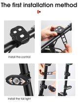 Load image into Gallery viewer, Smart Bike Light Wireless Remote Control Cycling Turning Signal Taillight USB Bicycle Rechargeable Rear Light LED Warning Lamp Bicycle Rear Light Safety Warning Bike Lights Brightest Bike Indicators Fit Saddle Rears