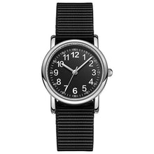 Load image into Gallery viewer, Easy To Read Quartz Watches Nylon Strap Sweat Proof Movement Analog Watch For Girls Boys Teens Minimalist Wrist Watch With Soft Band Learning Time Watch First Watch Soft Cloth Strap