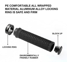 将图片加载到图库查看器,Shock Absorption Mountain Road Cycling Bike Bicycle Handlebar Cover Grips Smooth Soft Rubber Anti-slip Handle Grip Lock Bar End Premium Bike Handlebar Grips Single Lock-on Bike Grips Professional Mountain Bicycle Handlebar Locking Grips