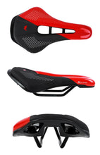 Load image into Gallery viewer, Leather Bike Saddle Mountain Road Bike Seat Leather Saddle Comfort Cushion Breathable Replacement Soft Padded Bicycle Seat With Shock Absorbing Waterproof Universal Leather Saddle