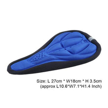 Load image into Gallery viewer, Comfortable Mountain Bike 3D Saddle Cover Thick Breathable Ultra Soft Bicycle Saddles Silicone Sponge Bike Seat Cushion Bicycle Exercise Bike Seat Pad Comfort Road Bicycle Seat Covers Spin Bike Cycling Seat Cushions Indoor Outdoor Saddle For Men