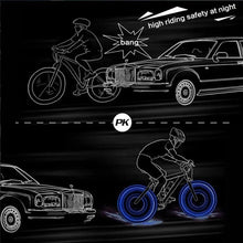Load image into Gallery viewer, Waterproof LED Bike Wheel Light Bicycle Spoke Light Bicycle Tire Light Strips Cycling Safety Warning Lamp Bike Wheel Lights Safety Warning Tire Strip Light For Night Riding Glow Light Fun Safety Light Bike Accessories For Kids