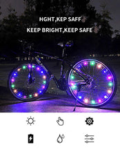 将图片加载到图库查看器,Fashion Durable Bicycle Spoke Light Bike Tire Wind Wheel Lights Flash Spoke Ribbon Light Lamp Outdoor Night Cycling Lights Bike Wheel Spoke Light Waterproof Bright Bicycle Light Strip