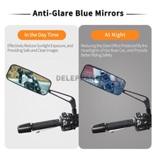 Load image into Gallery viewer, Universal Handlebar Mirrors Aluminum Bicycle Rearview Mirrors Anti-Glare Reflector Mountain Bike Bicycle Motorcycle Mirror Glass Lens Bar End Mountain Bicycle Mirror Adjustable Bike Glass Mirror Rotatable Safe Rearview