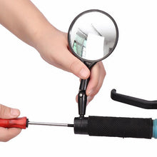Load image into Gallery viewer, Black Adjustable Bike Silicone Handle Rearview Mirror Universal Bicycle Rearview Handlebar Mirrors Cycling Bike Rear View Mirror With Wide Angle Acrylic Convex Safety Bicycle Mirror For Mountain Road Bikes Bicycle
