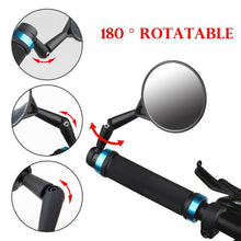 Load image into Gallery viewer, New Universal Rotate Bike Rearview Mirror Unique Bicycle Handlebar Mounted Convex Rear View Mirror Adjustable Full Rotatable Rearview Bicycle Mirrors Wide Angle Acrylic Convex Cycling Safety Mirror For Road Bike