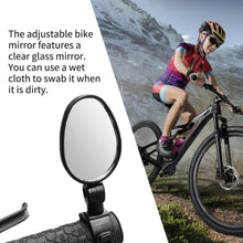 Load image into Gallery viewer, Handlebar Bike Mirror Bicycle Rear view Lens Wide-Angle Safety Mirror Mountain Road Bicycle Wide-Angle Reflector Rotatable Handlebar Mirror Wide Angle Bicycle Mirror Cycling Rear View Mirror Shockproof Acrylic Convex Mirror Safe Rearview Mirror