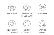Load image into Gallery viewer, Bike Wide Range Back Sight Reflector Bike Mirror Bicycle Handlebar Rear View Mirror Bike Rear view Mirror Left With Light Reflector Safer No-Shock Bicycle Mirror Rearview Mirror Universal For Bike Bicycle