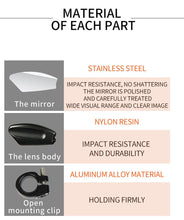Load image into Gallery viewer, Bike Wide Range Back Sight Reflector Bike Mirror Bicycle Handlebar Rear View Mirror Bike Rear view Mirror Left With Light Reflector Safer No-Shock Bicycle Mirror Rearview Mirror Universal For Bike Bicycle