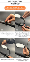 Load image into Gallery viewer, Bike Wide Range Back Sight Reflector Bike Mirror Bicycle Handlebar Rear View Mirror Bike Rear view Mirror Left With Light Reflector Safer No-Shock Bicycle Mirror Rearview Mirror Universal For Bike Bicycle