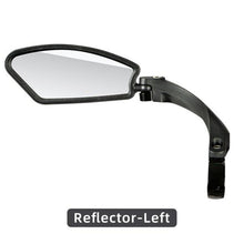 Load image into Gallery viewer, Bike Wide Range Back Sight Reflector Bike Mirror Bicycle Handlebar Rear View Mirror Bike Rear view Mirror Left With Light Reflector Safer No-Shock Bicycle Mirror Rearview Mirror Universal For Bike Bicycle