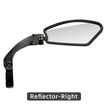 Load image into Gallery viewer, Bike Wide Range Back Sight Reflector Bike Mirror Bicycle Handlebar Rear View Mirror Bike Rear view Mirror Left With Light Reflector Safer No-Shock Bicycle Mirror Rearview Mirror Universal For Bike Bicycle