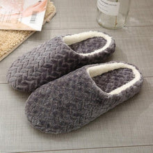 将图片加载到图库查看器,Simple Solid Soft Plush Slippers For Men And Women Winter Warm Indoor Non-slip Slippers Shoes Comfortable Memory Foam Slippers For Women's And Men's Casual House Shoes