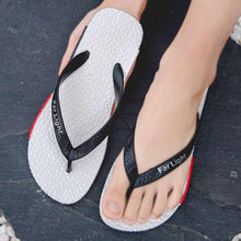 Load image into Gallery viewer, Black Man House Slippers Elegant Flip Flop Pool Slippers Summer Sandals Men's Shoes Breathable Air Mesh Comfortable Leather Flip Flops Non-Slip Sport Cushion Beach Outdoor Walking Slippers