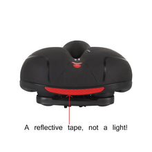 将图片加载到图库查看器,Reflective Breathable Bike Saddle Cushion Leather Surface Seat Mountain Bicycle Shock Absorbing Hollow Bike Seat For Women Or Men Bicycle Saddle Replacement Padded Soft High Density Memory Foam With Dual Shock Absorbing