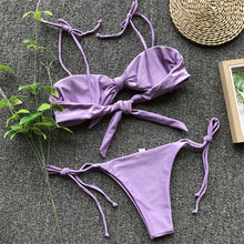 Load image into Gallery viewer, Summer Cute Vintage Women's Swimsuit Bikini Split Swimwear Women's Swimwear Women's 2-piece Beachwear Loose Bikini Fashion Retro Bikini Fashion Beachwear Summer Spa Beach Surf Sport