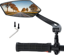 Load image into Gallery viewer, Bicycle Handlebar Rear View Mirror Bike Cycling Wide Range Back Sight Reflector Bicycle Rear View Mirror Adjustable Rotatable Bicycle Rear View Glass Mirror Wide Angle Acrylic Convex Safety Mirror For Mountain