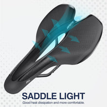 Load image into Gallery viewer, Road Bike Saddle Bicycle Seat With Warning Taillight USB Charging Mountain Cycling Racing PU Breathable Soft Seat Cushion Comfortable Bicycle Seat With Central Relief Zone Ergonomics Design Exercise Bike Seat