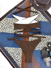 Load image into Gallery viewer, Halter Hollow Cross Bikinis Set Swimsuit Women's New Solid Two-Piece Swimwear Two Piece Swimsuit Halter Crisscross Cut Out Bikini Wrap Top with High Waist Bottom Beach Swimwear Summer Beachwear Woman Bath Bathing Suit