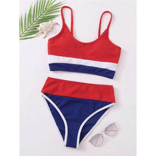 将图片加载到图库查看器,Female Swimsuit High Waist Bikini Women High Waist Bikini Set Two Piece Swimsuits Bikini Top With Bottoms Bathing Suits For Teens Girls Women Swimwear Two-pieces Bikini Set Sport Bathing Suit Swim Lady