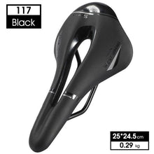 将图片加载到图库查看器,Ultra Light Comfortable Bicycle Saddle Mountain Road Bike Seat Soft Leather Hollow Breathable Cushion Seat Ergonomics Design Breathable Suspension Gel Bike Saddle Cushion For Mountain Bike Road Bike