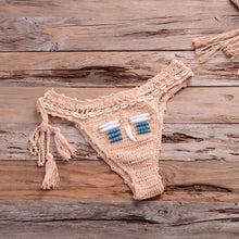 Load image into Gallery viewer, Vintage Blue Bikinis 2 Piece Halter Bikini Set Women High Waist Sequin Swimsuit Set Handmade Crochet High Quality Swimsuit Women Push Up Swimwear Knitted Beach Wear Bathing Suit