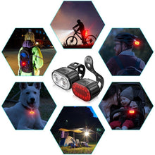 Load image into Gallery viewer, 2PCS LED Bike Light Bicycle Front Rear lights USB Charge Headlight Cycling Taillight Bicycle Super Bright Front And Back Bicycle Lights USB Rechargeable Durable Waterproof Mountain Helmet Road Night Riding For Bike