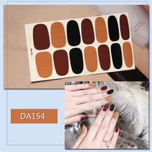 Load image into Gallery viewer, Nail Wraps Polish Decals Strips Golden Glitter 3D Adhesive Full Nail Art Stickers Manicure Kits Women Nail Decorations Accessories Metal Curve Stripe Lines Design Letter Nail Sticker Adhesive Decoration Template Nail Tool Decorations