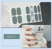 Load image into Gallery viewer, Nail Wraps Polish Decals Strips Golden Glitter 3D Adhesive Full Nail Art Stickers Manicure Kits Women Nail Decorations Accessories Metal Curve Stripe Lines Design Letter Nail Sticker Adhesive Decoration Template Nail Tool Decorations