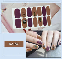Load image into Gallery viewer, Nail Wraps Polish Decals Strips Golden Glitter 3D Adhesive Full Nail Art Stickers Manicure Kits Women Nail Decorations Accessories Metal Curve Stripe Lines Design Letter Nail Sticker Adhesive Decoration Template Nail Tool Decorations