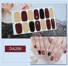 Load image into Gallery viewer, Nail Wraps Polish Decals Strips Golden Glitter 3D Adhesive Full Nail Art Stickers Manicure Kits Women Nail Decorations Accessories Metal Curve Stripe Lines Design Letter Nail Sticker Adhesive Decoration Template Nail Tool Decorations