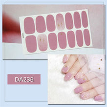 Load image into Gallery viewer, Nail Wraps Polish Decals Strips Golden Glitter 3D Adhesive Full Nail Art Stickers Manicure Kits Women Nail Decorations Accessories Metal Curve Stripe Lines Design Letter Nail Sticker Adhesive Decoration Template Nail Tool Decorations
