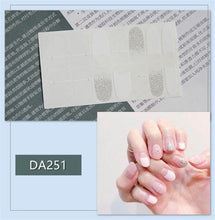 Load image into Gallery viewer, Nail Wraps Polish Decals Strips Golden Glitter 3D Adhesive Full Nail Art Stickers Manicure Kits Women Nail Decorations Accessories Metal Curve Stripe Lines Design Letter Nail Sticker Adhesive Decoration Template Nail Tool Decorations