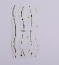 将图片加载到图库查看器,Black White 3D Nail Stickers Metal Gold Silver Geometric Tassel Strip Line Adhesive Transfer Decals Nail Art Design Gold Silver Metal Nail Sticker Metallic Curve Strip Line Nail Decal Self-Adhesive 3D Wave Design Nail Tips Decorations Manicure for Women