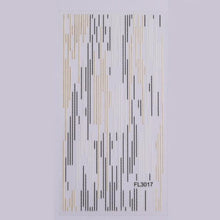 将图片加载到图库查看器,Black White 3D Nail Stickers Metal Gold Silver Geometric Tassel Strip Line Adhesive Transfer Decals Nail Art Design Gold Silver Metal Nail Sticker Metallic Curve Strip Line Nail Decal Self-Adhesive 3D Wave Design Nail Tips Decorations Manicure for Women