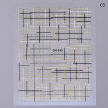 将图片加载到图库查看器,Black White 3D Nail Stickers Metal Gold Silver Geometric Tassel Strip Line Adhesive Transfer Decals Nail Art Design Gold Silver Metal Nail Sticker Metallic Curve Strip Line Nail Decal Self-Adhesive 3D Wave Design Nail Tips Decorations Manicure for Women