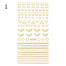 将图片加载到图库查看器,Black White 3D Nail Stickers Metal Gold Silver Geometric Tassel Strip Line Adhesive Transfer Decals Nail Art Design Gold Silver Metal Nail Sticker Metallic Curve Strip Line Nail Decal Self-Adhesive 3D Wave Design Nail Tips Decorations Manicure for Women