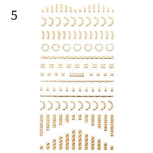 将图片加载到图库查看器,Black White 3D Nail Stickers Metal Gold Silver Geometric Tassel Strip Line Adhesive Transfer Decals Nail Art Design Gold Silver Metal Nail Sticker Metallic Curve Strip Line Nail Decal Self-Adhesive 3D Wave Design Nail Tips Decorations Manicure for Women